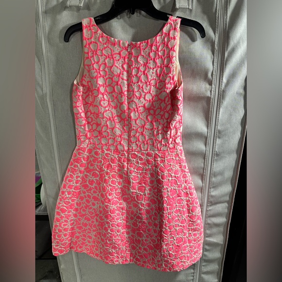 Lilly Pulitizer Floral Textured A-Line Dress Mini Sleeveless Fir Flare Sizs 4 - Picture 7 of 10